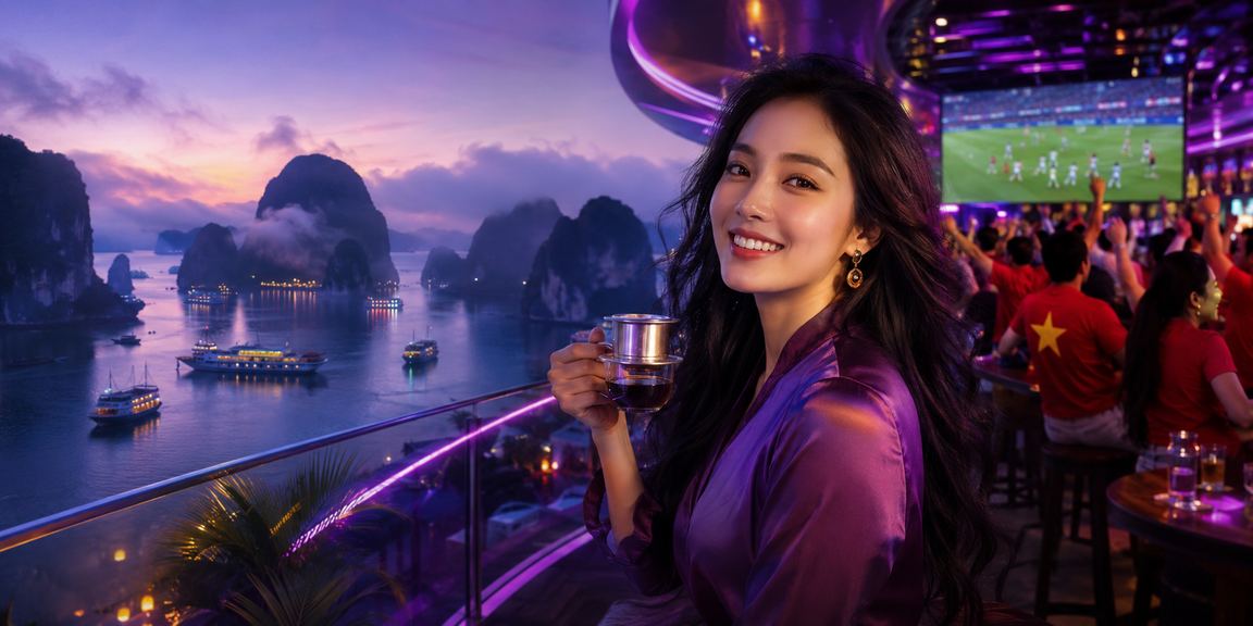 Người xem kèo bóng đá trực tuyến bên ly cà phê tại Hạ Long